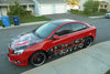 checkers racing wrap on red sports car